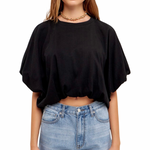 Load image into Gallery viewer, BLACK BUBBLE CROP TOP