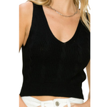 Load image into Gallery viewer, BLACK CROPPED SWEATER TANK