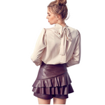 Load image into Gallery viewer, CHAMPAGNE TIE MOCK TOP