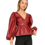 Load image into Gallery viewer, COSMO VEGAN LEATHER TOP
