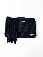 Load image into Gallery viewer, SOLID BLACK CROCHET PURSE
