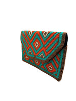 Load image into Gallery viewer, TURQOUISE & CORAL CLUTCH