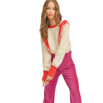 Load image into Gallery viewer, MALAGA RUFFLE PULLOVER PINK-RED COMBO