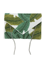 Load image into Gallery viewer, PALM LEAF GREEN CLUTCH