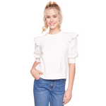 Load image into Gallery viewer, RUFFLE SLEEVE SWEATSHIRT TOP
