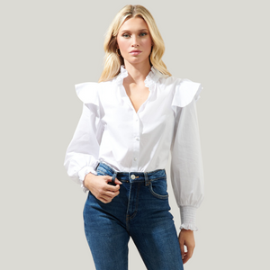 Open image in slideshow, White Malbec Ruffle Top
