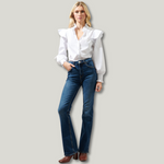 Load image into Gallery viewer, WHITE MALBEC RUFFLE TOP
