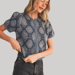 Load image into Gallery viewer, NAVY BLACK BLOOM FLORAL KNIT CARDIGAN
