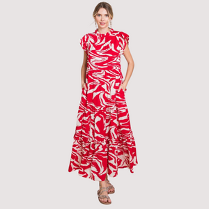 SCARLET BLOOM MAXI DRESS