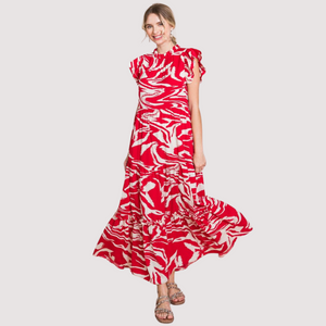 SCARLET BLOOM MAXI DRESS