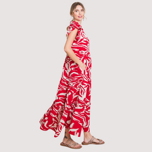 SCARLET BLOOM MAXI DRESS