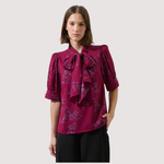 Load image into Gallery viewer, ZURUM FLORAL NECK TIE BLOUSE
