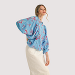 Load image into Gallery viewer, CHERRY BLOOM BUBBLE SLEEVE TOP

