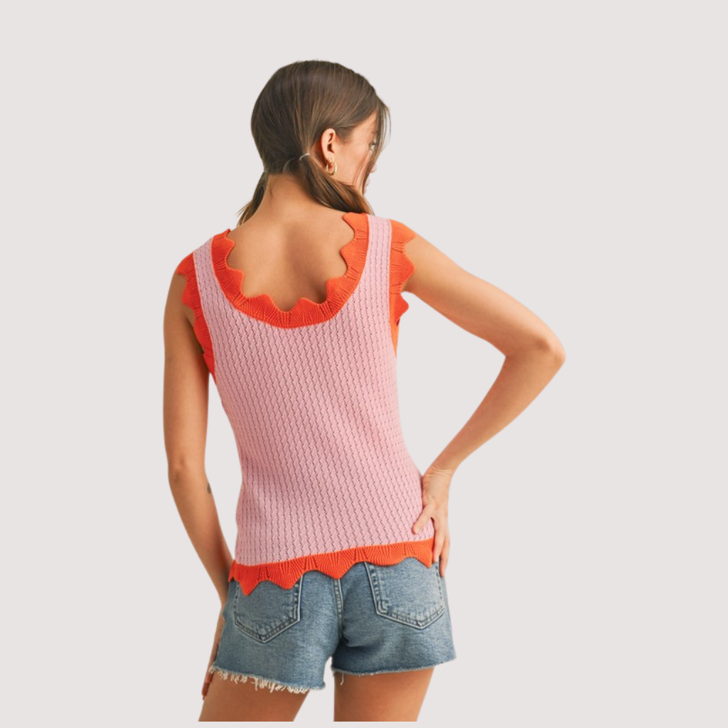 POPPY WAVES KNIT TANK