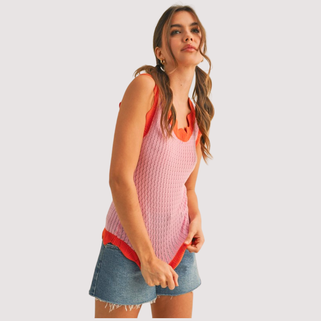 POPPY WAVES KNIT TANK