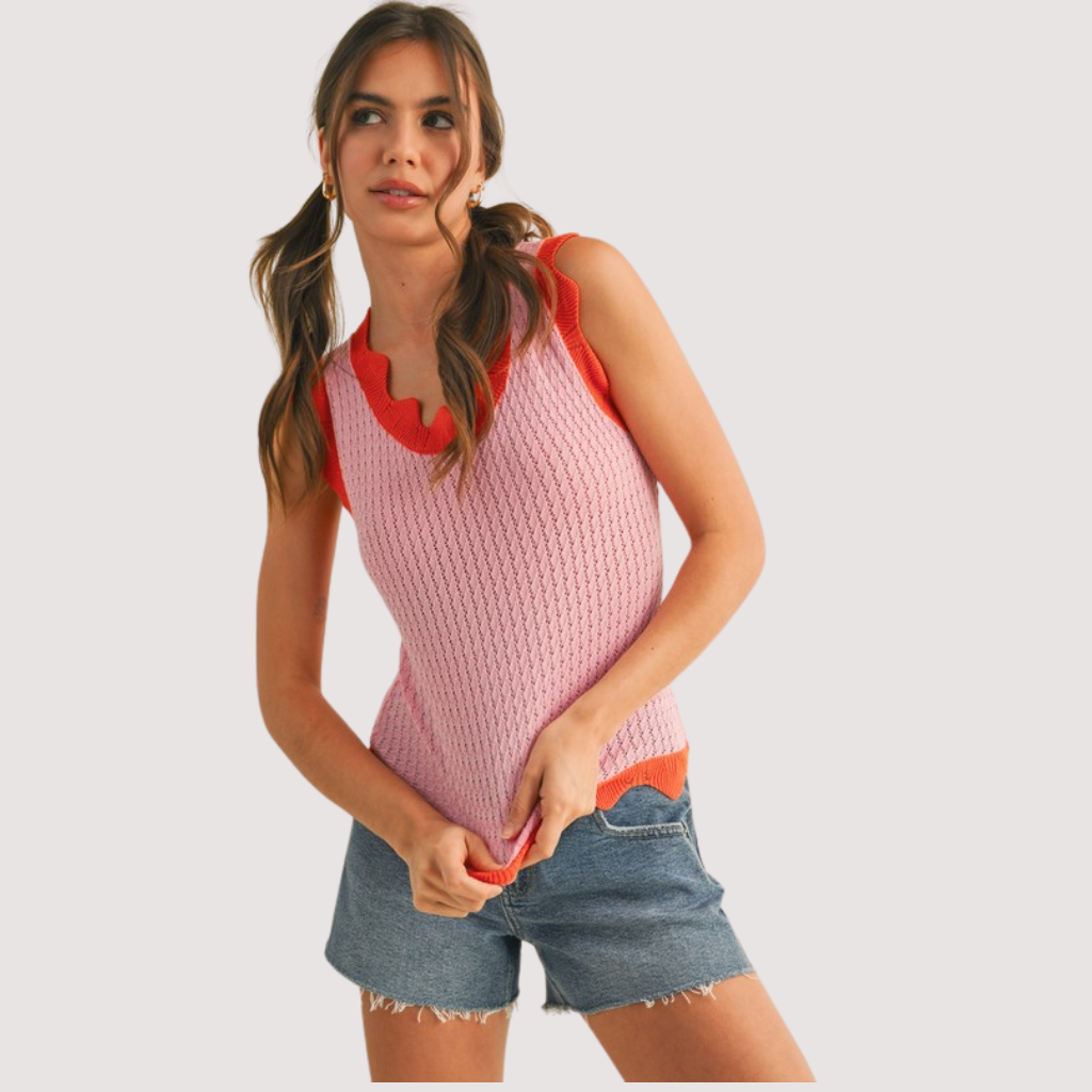 POPPY WAVES KNIT TANK