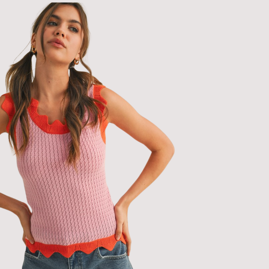 POPPY WAVES KNIT TANK