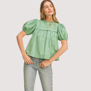 Open image in slideshow, VERONICA PUFF SLEEVE TOP
