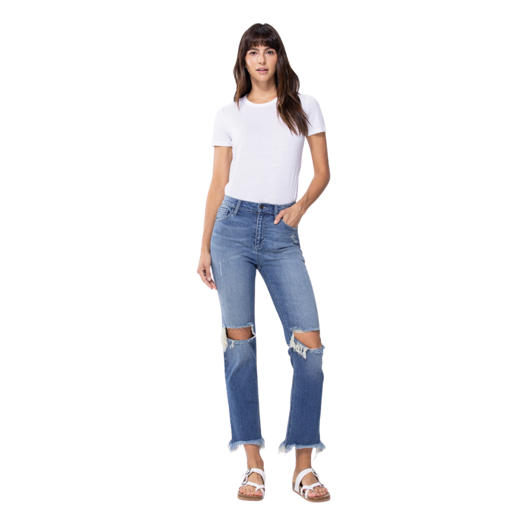 90's LEG DISTRESSING  JEANS