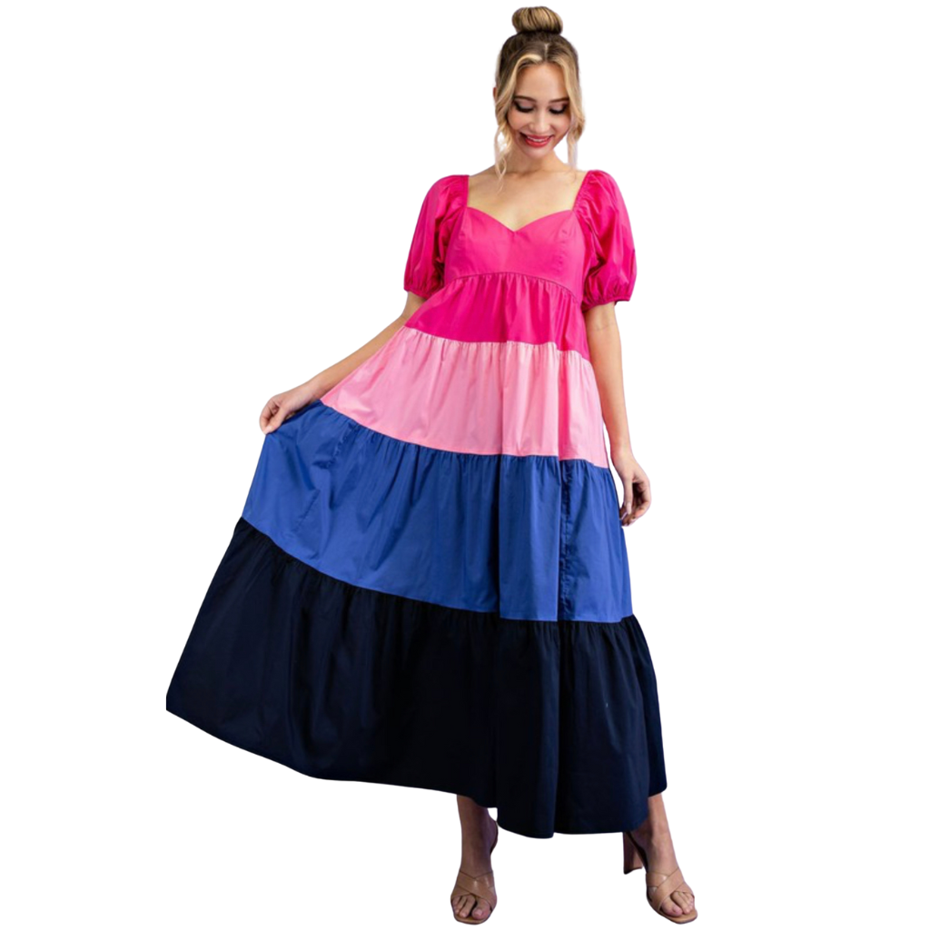 ALIDA COLORBLOCK MAXI DRESS