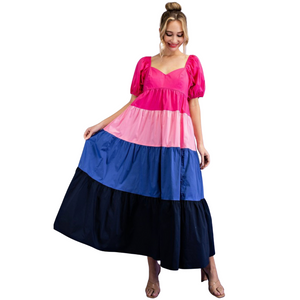 Open image in slideshow, ALIDA COLORBLOCK MAXI DRESS
