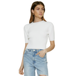 Load image into Gallery viewer, BASIC WHITE KNIT TOP
