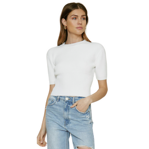 BASIC WHITE KNIT TOP