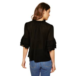 BREAK ROOM RUFFLE BLOUSE