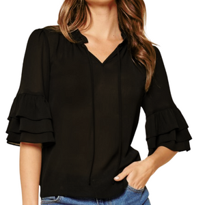 BREAK ROOM RUFFLE BLOUSE