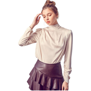 CHAMPAGNE TIE MOCK TOP