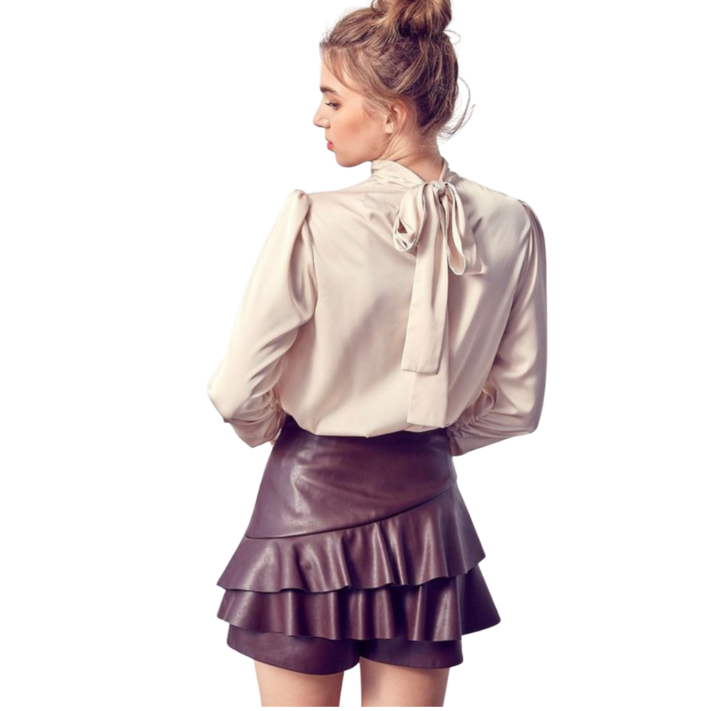 CHAMPAGNE TIE MOCK TOP