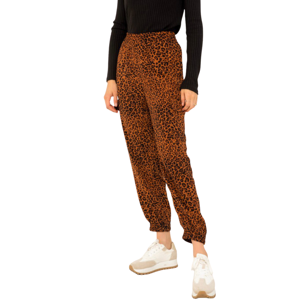 Cheetah jogger pants