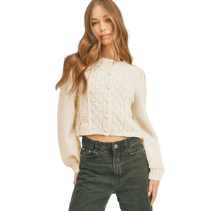 Open image in slideshow, CREME CARDIGAN
