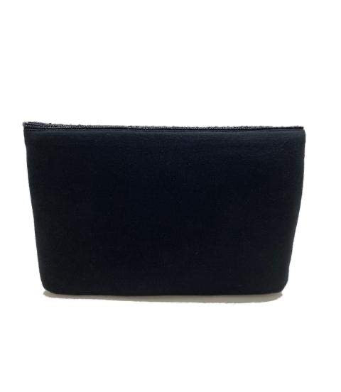 BLACK MULTI-COLOR LEAF BEADSED CLUTCH