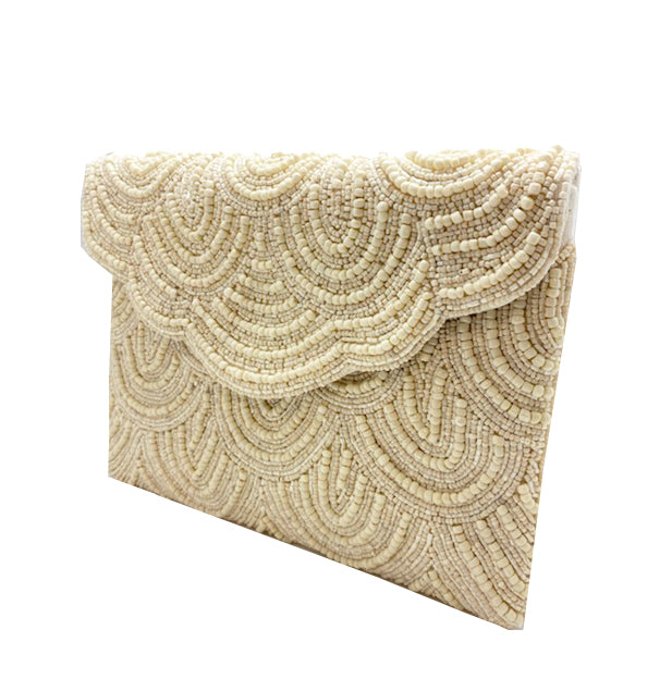 CREAM BRIDAL CLUTCH