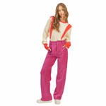 Load image into Gallery viewer, MALAGA RUFFLE PULLOVER PINK-RED COMBO
