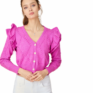 Open image in slideshow, MARBELLA ELECTRIC ORCHID CARDIGAN
