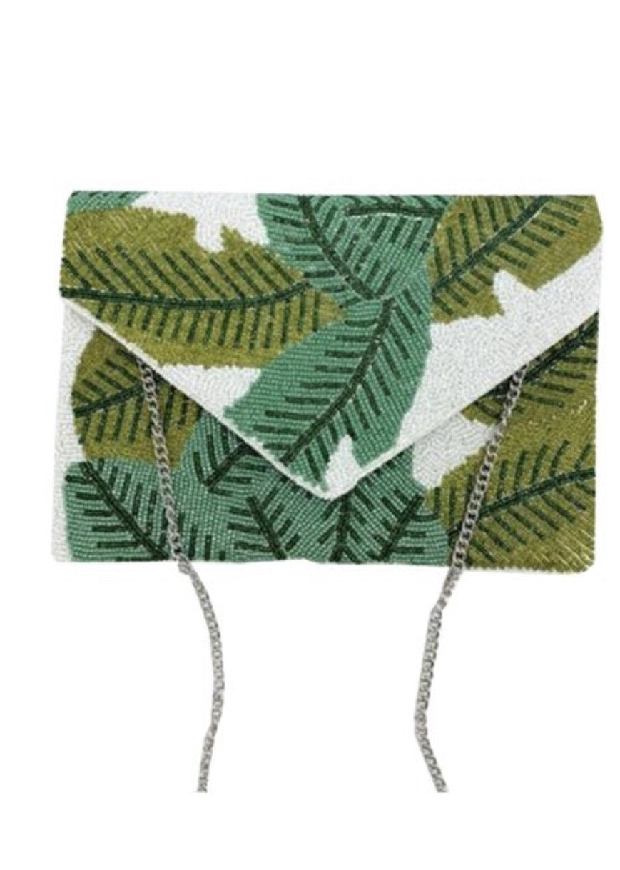 Palm leaf hot sale clutch