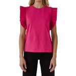 Load image into Gallery viewer, IZABAL MAGENTA KNIT TOP
