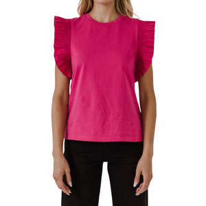 Open image in slideshow, IZABAL MAGENTA KNIT TOP
