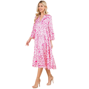 Open image in slideshow, PINK LEOPARD DRESS
